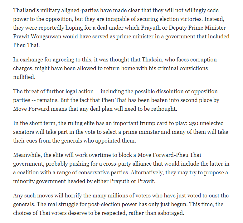 Thai public's rejection of rule by generals must be respected5